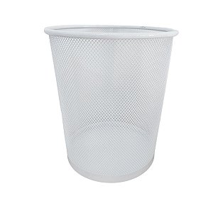 Lixeira de Escritorio, Cesto de Lixo, Metal Aramado, 10 Litros Branca Gv Office