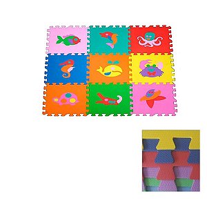 Tapete Bebê Infantil, Tatame, Animais fundo do Mar 30x30 cm 5mm Gv Brink