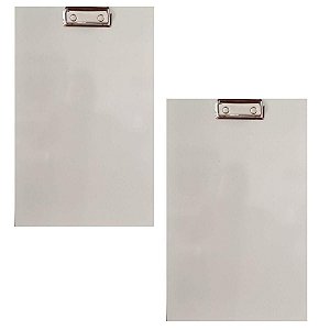 Prancheta A4 A5 Lousa Portátil Oficio Eucatex Branco c/ Prendedor Kit com 2 Unidades Gv Office