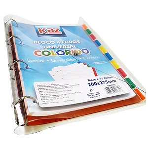 Caderno Fichário Escolar Universitário Argolado 96 Folhas 10 Divisórias Transparente