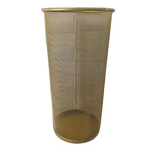 Lixeira Metal Dourada Grande 25 Litros 27x50cm Gv Office