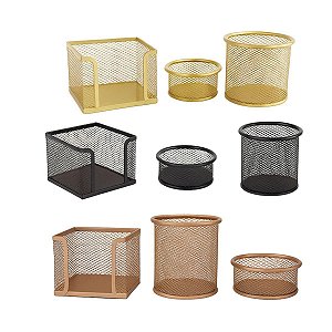 Kit Organizador de Mesa Aramado Organizador de Escritório Porta Canetas 3 Unidades