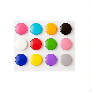 Imã p/ Lousa Magnética Geladeira Colorido 12 Unidades Gv Office