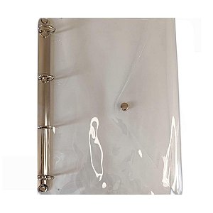 Caderno Fichário Argolado Pasta Organizadora 4 Argolas Medicina Veterinária Transparente Fechamento com Botão