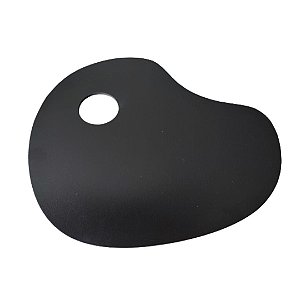 Kit Gode Paleta p/ Pintura em Formato Anatômico Oval Preto Pequena 21x17 cm c/ 10 Pinceis