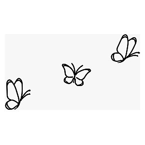 Enfeite Aplique Borboleta Vazado MDF Preto 3 mm Kit c/ 6 Unidades