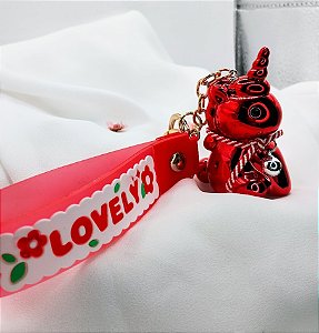 Chaveiro infantil - Unicórnio Vermelho