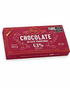 Barra de Chocolate Haenssgen Ao Leite 43% Cacau 400g