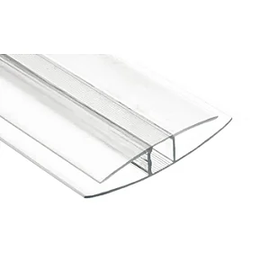 Perfil H para policarbonato cristal  4/6mm - 6 mt