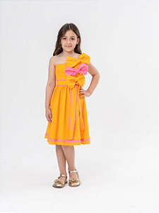 Vestido Laços Peach Infantil