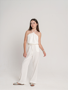 Macacão Linho Off White Infantil