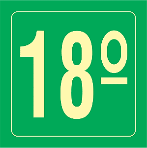 Placa Identificação Pavimento - 18º Andar - S17 14x14