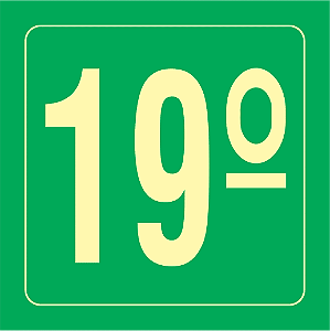 Placa Identificação Pavimento - 19º Andar - S17 14x14