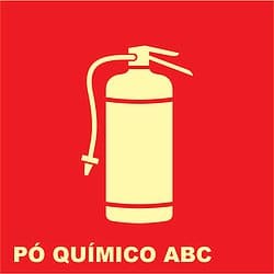 Placa Extintor De Incêndio Pqs Abc E5/c 21x21