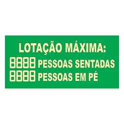 Placa Lotação Máxima De Pessoas M2 13x26