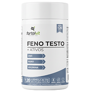 Feno +ATIVOS Com Arginina, Boro e ZMA - Longa Duração: 60 dias de uso, 60 Cápsulas, Fortalvit