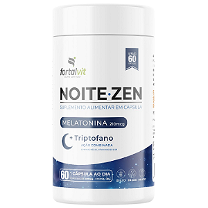 NOITE.ZEN - Melatonina 0,21 mg, L-Triptofano, Magnésio, Vitaminas B3 e B9, 60 cápsulas, 2 Meses de Uso, Fortalvit