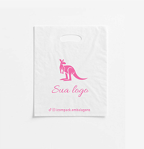 Sacola alça vazada 16x22 Personalizada (Branca ou preta)