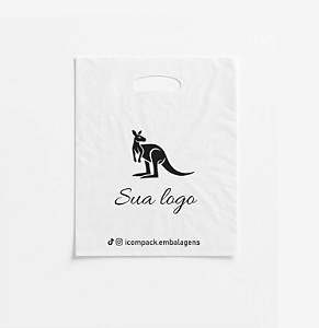 Sacola alça vazada 30x40 Personalizada (Branca o Preta)
