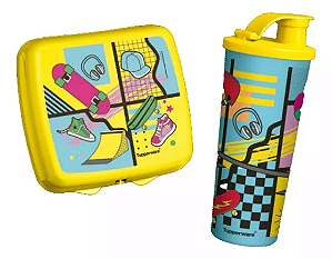 Tupperware Kit Lancheira e Copo Com Bico 470ml Skate