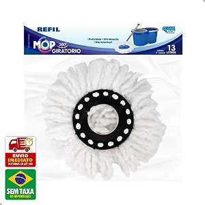 Refil de Microfibra para Mop 13 Litros Esfregão giratório 360° Clean Tech #