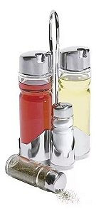 Galheteiro de Vidro com Suporte de 05 peças #