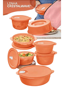 Kit Tupperware Cristalwave 2° Geração - 8 Peças Rosado #