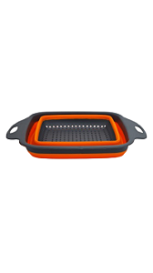 Escorredor Retrátil Multiuso de Silicone com Alça - Laranja #