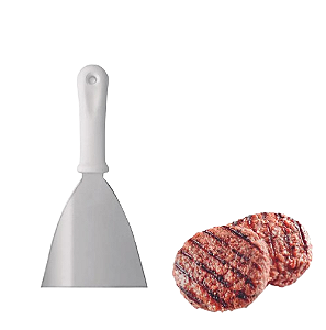 Espátula Reta de Cozinha Inox com Cabo Plástico - Profissional #