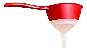 Peneira Coadora com Funil Rosqueável 2 em 1 - Vermelho #