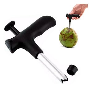 Abridor de Coco Manual Inox com Cabo Preto Plástico - Original Line #