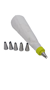 Bisnaga com 6 Bicos de Inox Kit Confeiteiro Verde - Clink #