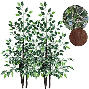 Kit 2 Planta Artificial Ficus Verde Sem Vaso Decoração