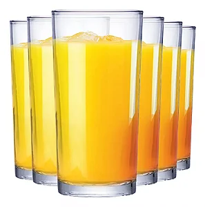 Jogo de Copos de Vidro Long Drink para Água e Suco 255ml 6pcs
