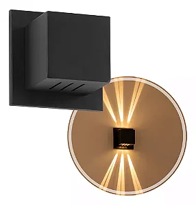 Arandela Box Cubo Pequena 6 Fachos Parede Muro St1317 Cor Preto 110V/220V (Bivolt)