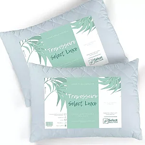 Select Fibras Luxo kit 2 travesseiros fibra antialérgica 70cm e 50cm branco