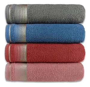 Toalhas BRK Kit 04 toalha banhão gigante luxo 100% algodão alta absorção cor Kit 1