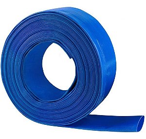 MANGUEIRA FLAT PVC AZUL CHATA 4 POLEGADAS X 25 METROS