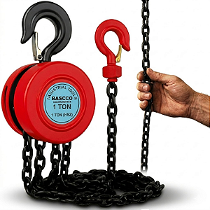 TALHA MANUAL 1 TONELADAS COM 5 METROS DE CORRENTE BASCCO