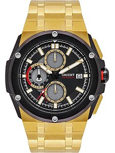 RELÓGIO ORIENT MASCULINO SOLARTECH DOURADO LUXO MGSSC056 P1KX