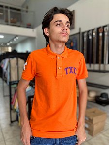 Camisa Polo TXC Masculina Laranja Logo