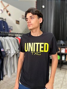 Camiseta TXC Masculina Preta United Neon