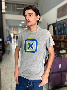 Camiseta TXC Masculina Cinza Logo Neon
