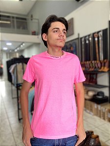 Camiseta TXC Masculina Rosa Gola Bordada