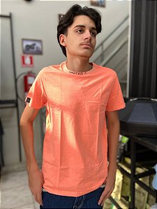 Camiseta TXC Masculina Laranja Neon Gola Bordada