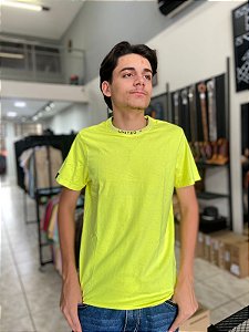 Camiseta TXC Masculina Verde Neon Gola Bordada