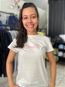 Camiseta TXC Feminina Branca Sweet Rosa