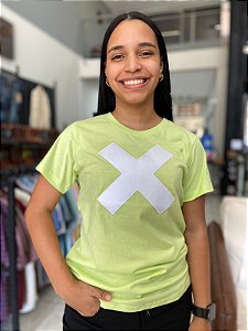 Camiseta TXC Feminina Verde X Branco