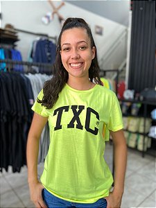 Camiseta TXC Feminina Verde Neon Bordado