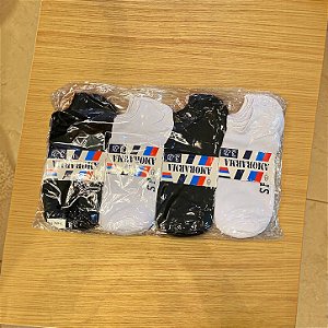 Pacote com 12 pares de meia soquete cores lisas